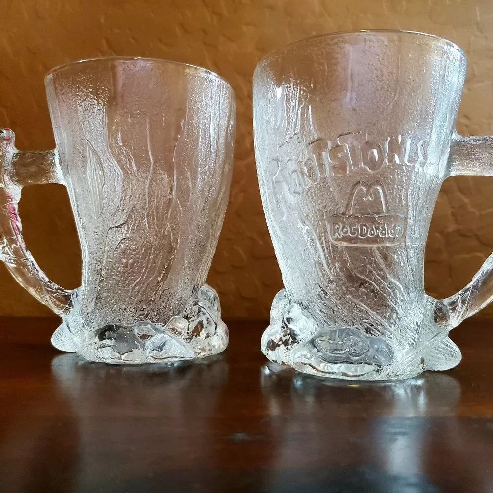 The Flintstones 1993 Collectible McDonald's, Mammoth RocDonald's Mug x 2